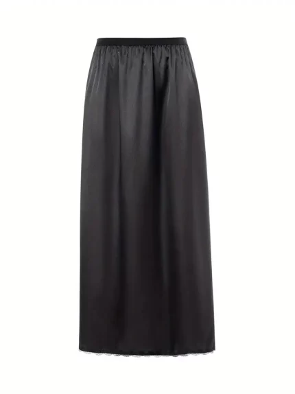 Women's Solid Color Elastic Waist Half Slip Underskirt