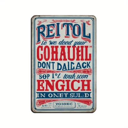 Vintage-Style REIOTL Bold Text Aluminum Tin Sign - Red, White & Blue Retro Metal Wall Art for Indoor