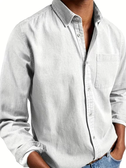 Men's Button- Long Sleeve Wrinkle-Free