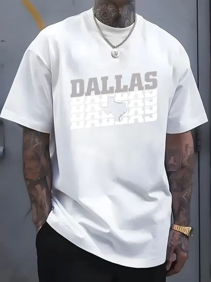 Dallas Graphic Men's T-Shirt - Casual Cotton Short Sleeve