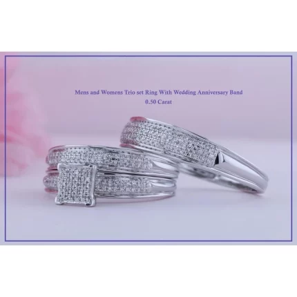 1pc of S925 925 Silver + Mosan Men's and Women's wedding rings