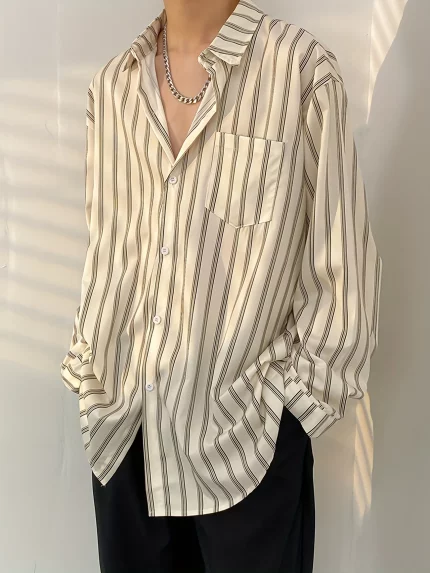 Fashion New Hong Kong Style Retro Simple Stripe Design