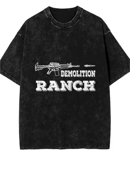 Men'S Vintage "Demolition Ranch" Graphic T-Shirt - Casual Loose Fit Cotton