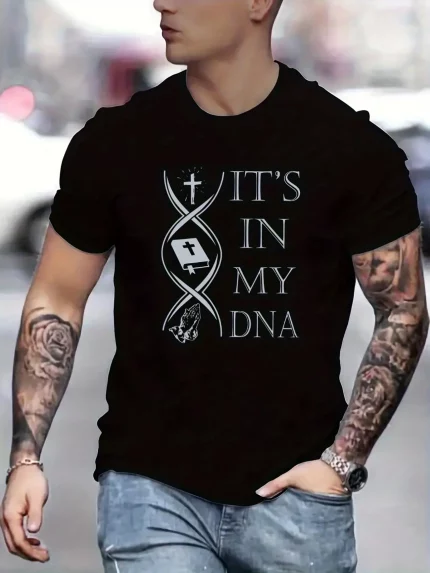Men's clothing 100% pure cotton 220g-Christ is in my DNA, 1 piece