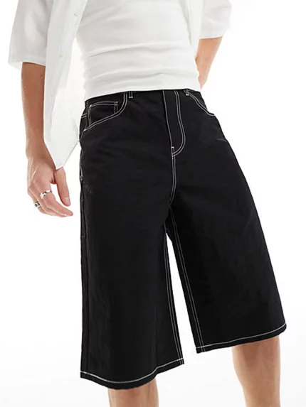 Men'S Casual Denim Shorts with Zipper Button Closure