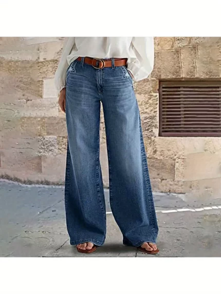 New Women's casual, form-fitting and versatile wide-leg jeans