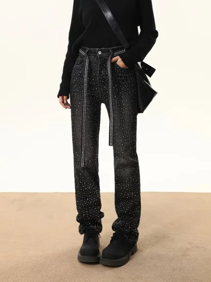 Women's Elegant Ombre Wide-Leg Pants - High Waist with Front Bow